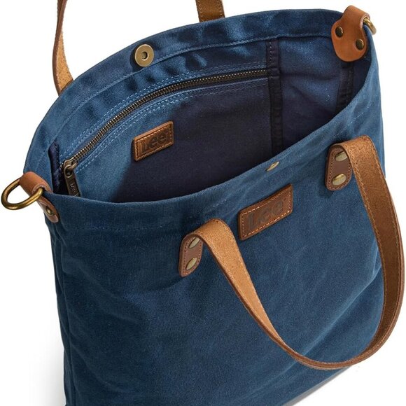 x Lee Tote Bag for Women Waxed Canvas Top Handle Handbags with Leather Handle an - Picture 4 of 6